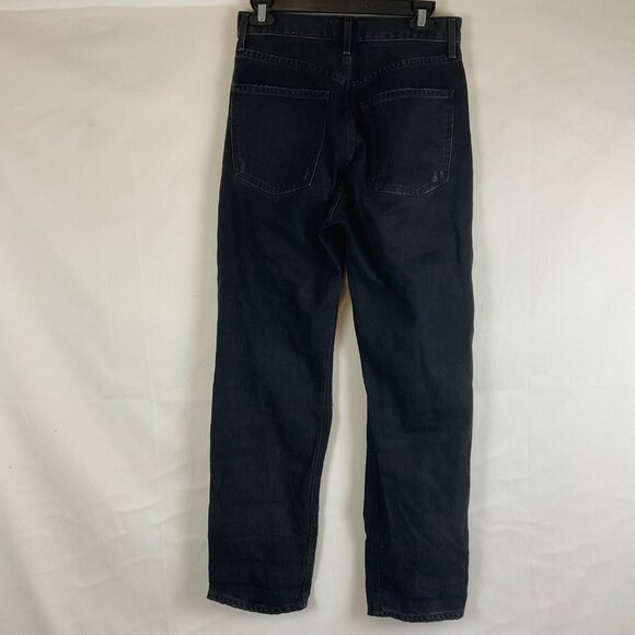 Agolde 90's Jeans 25 Black Distressed Destroyed Button Fly - Picture 6 of 10